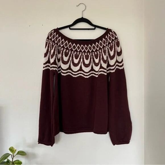 Anthropologie Field Flower Red and White Sweater - Picture 7 of 10